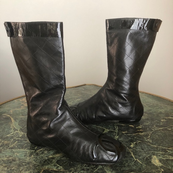 chanel boots flat